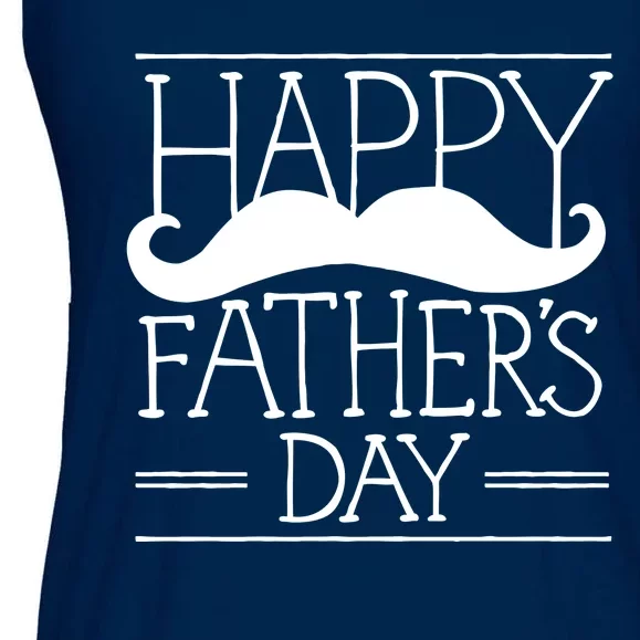 Happy Father's Day Mustache Gift Ladies Essential Flowy Tank