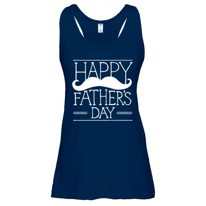 Happy Father's Day Mustache Gift Ladies Essential Flowy Tank