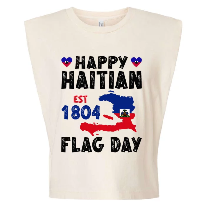 Haiti Flag Day Haitian Map Flag Celebration Garment-Dyed Women's Muscle Tee