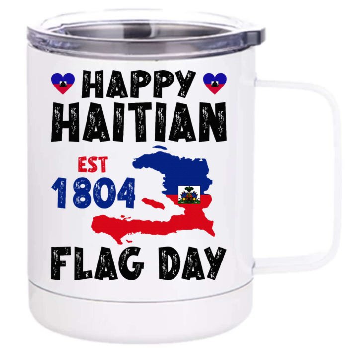 Haiti Flag Day Haitian Map Flag Celebration Front & Back 12oz Stainless Steel Tumbler Cup