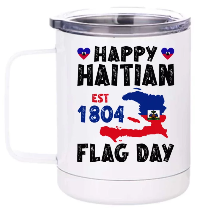 Haiti Flag Day Haitian Map Flag Celebration Front & Back 12oz Stainless Steel Tumbler Cup