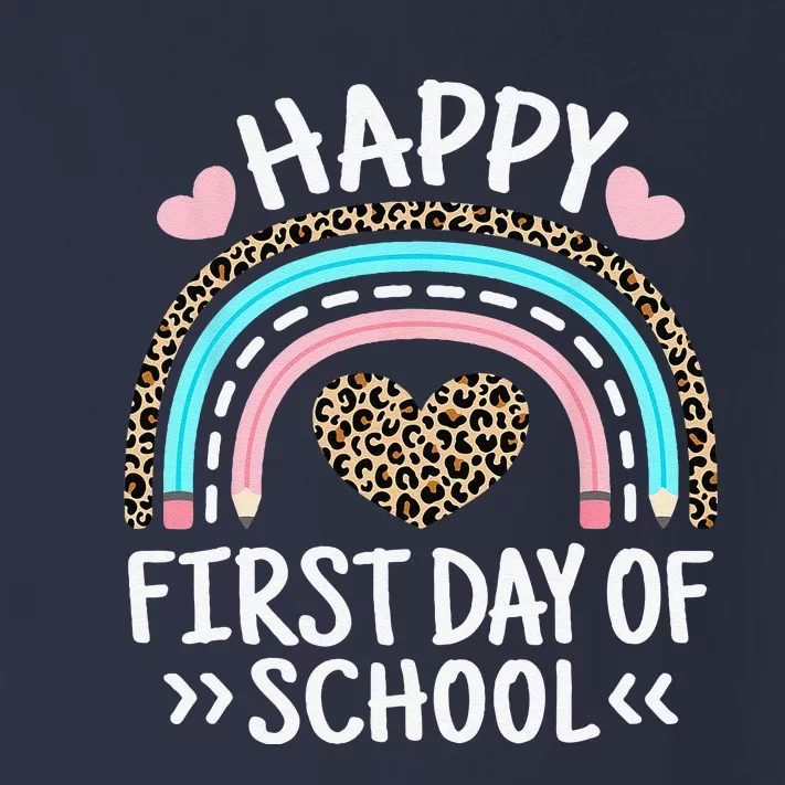 Happy First Day Of School Outfit Rainbow Teacher Student Toddler Long Sleeve Shirt