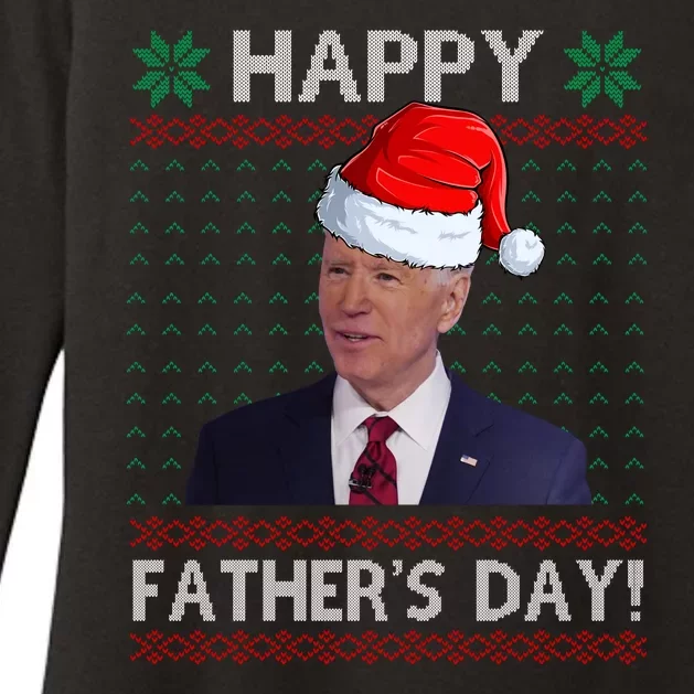 Happy Father's Day Funny Joe Biden Christmas Joke Womens CVC Long Sleeve Shirt