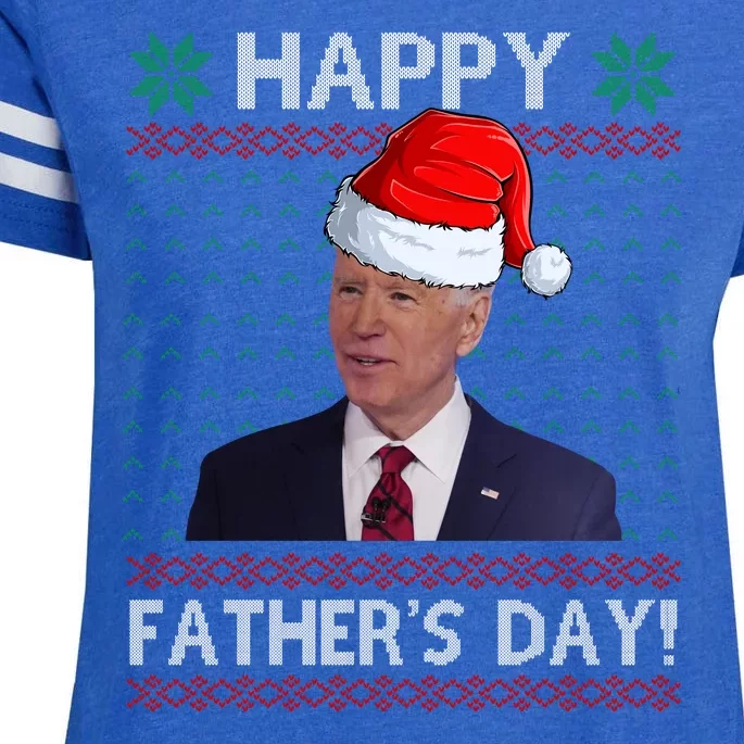 Happy Father's Day Funny Joe Biden Christmas Joke Enza Ladies Jersey Football T-Shirt