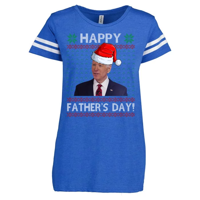 Happy Father's Day Funny Joe Biden Christmas Joke Enza Ladies Jersey Football T-Shirt