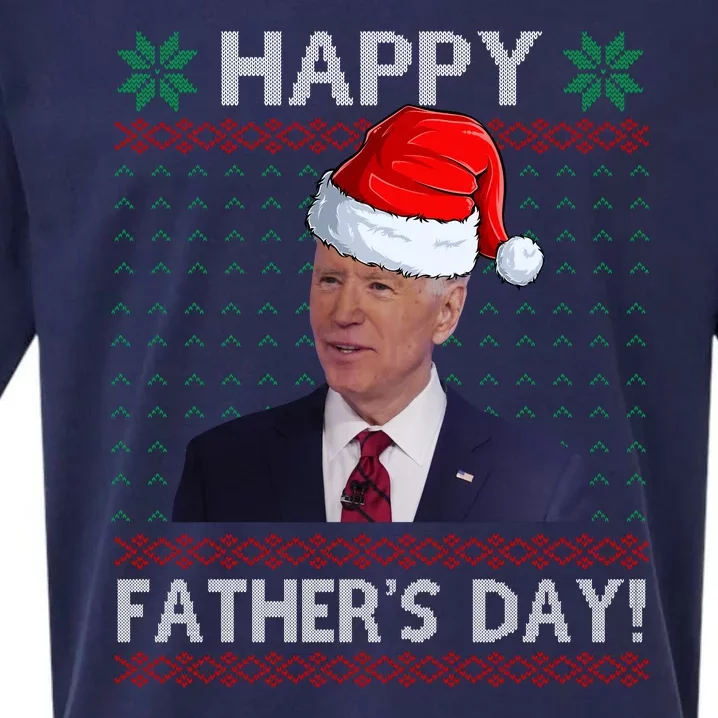 Happy Father's Day Funny Joe Biden Christmas Joke Sueded Cloud Jersey T-Shirt