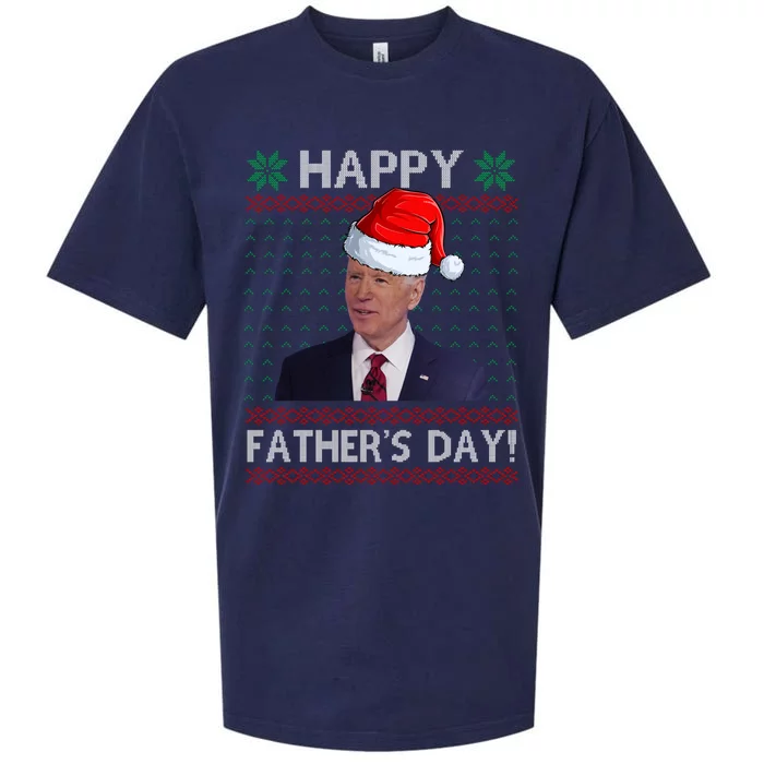 Happy Father's Day Funny Joe Biden Christmas Joke Sueded Cloud Jersey T-Shirt