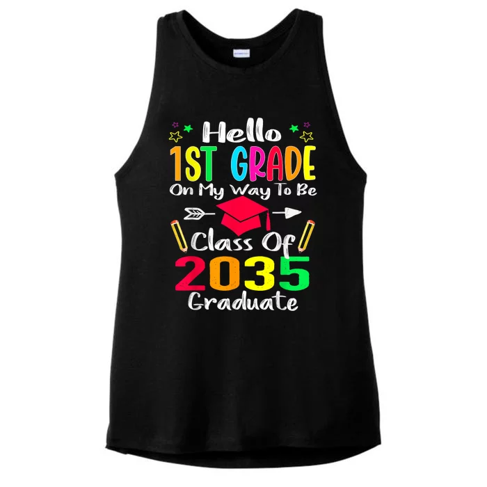 Happy First Day Of School Teach Class School Teacher Ladies Tri-Blend Wicking Tank