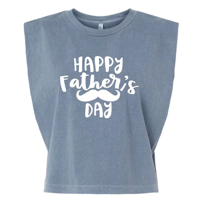 Happy Father's Day Mustache Garment-Dyed Women's Muscle Tee