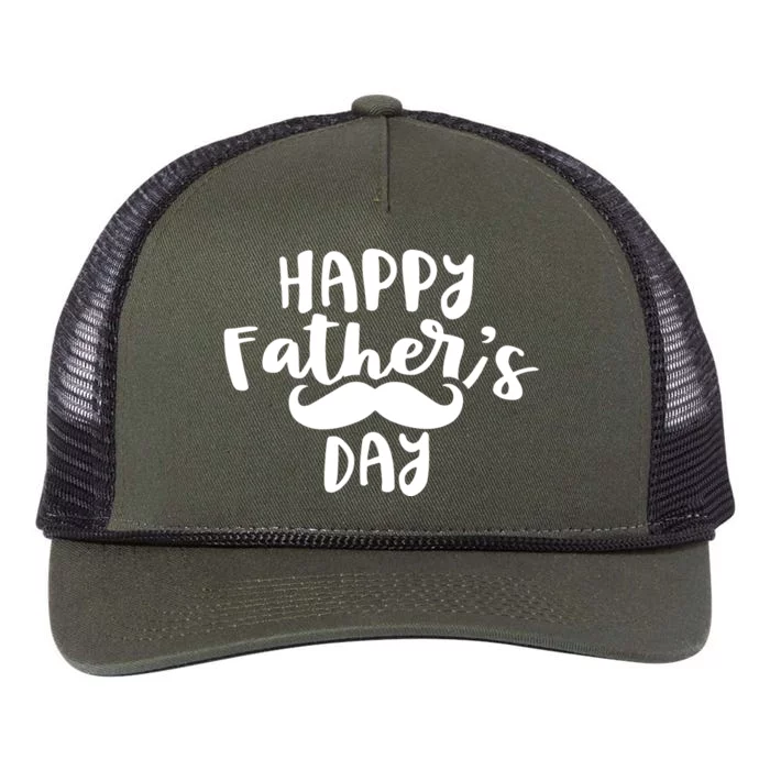 Happy Father's Day Mustache Retro Rope Trucker Hat Cap