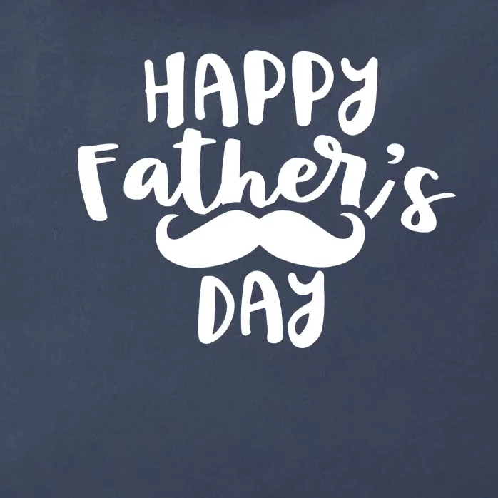 Happy Father's Day Mustache Zip Tote Bag