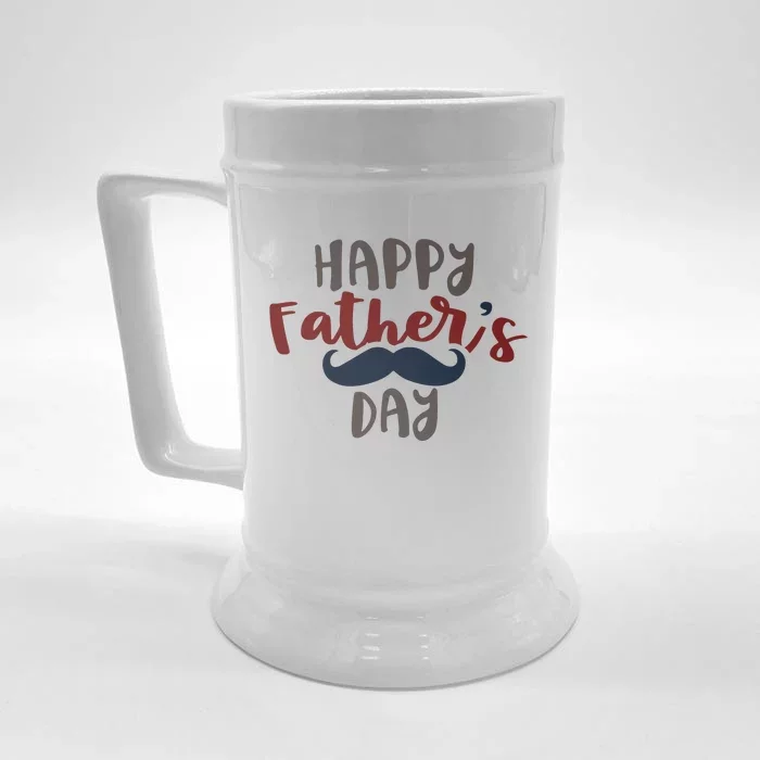 Happy Father's Day Mustache Front & Back Beer Stein