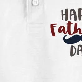 Happy Father's Day Mustache Dry Zone Grid Performance Polo