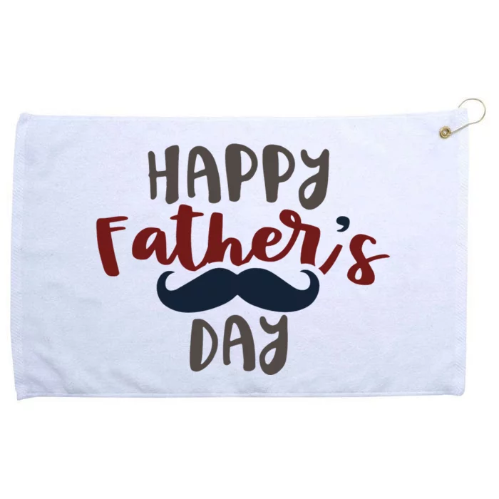 Happy Father's Day Mustache Grommeted Golf Towel