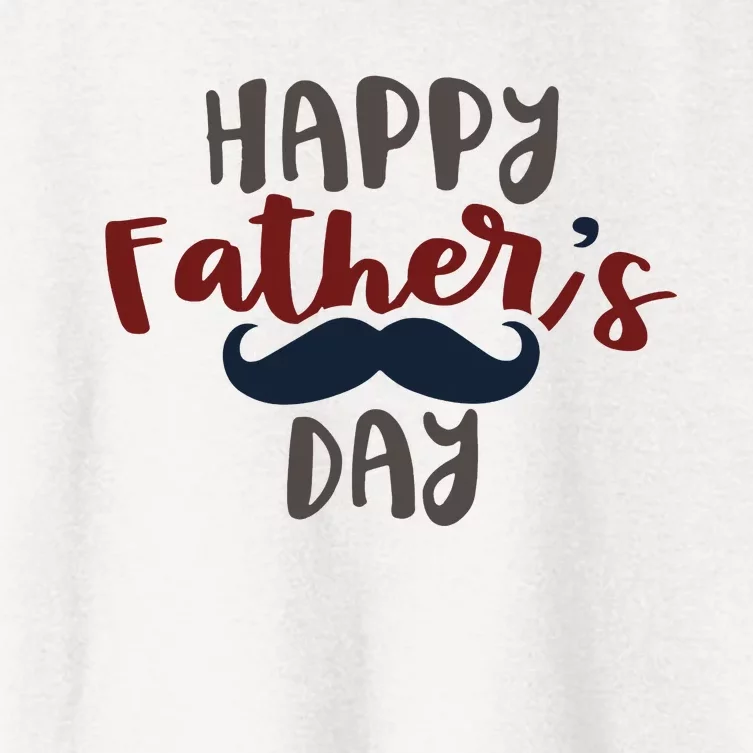 Happy Father's Day Mustache Women's Crop Top Tee