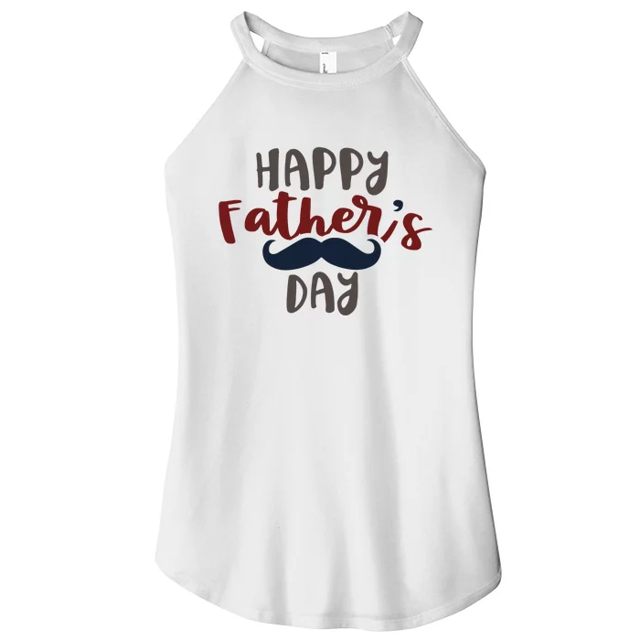 Happy Father's Day Mustache Women’s Perfect Tri Rocker Tank