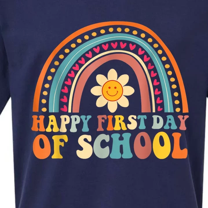 Happy First Day Of School For Teachers Kids Back To School Sueded Cloud Jersey T-Shirt