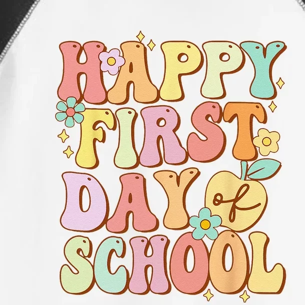 Happy First Day Of School Teachers Back To School Love Toddler Fine Jersey T-Shirt