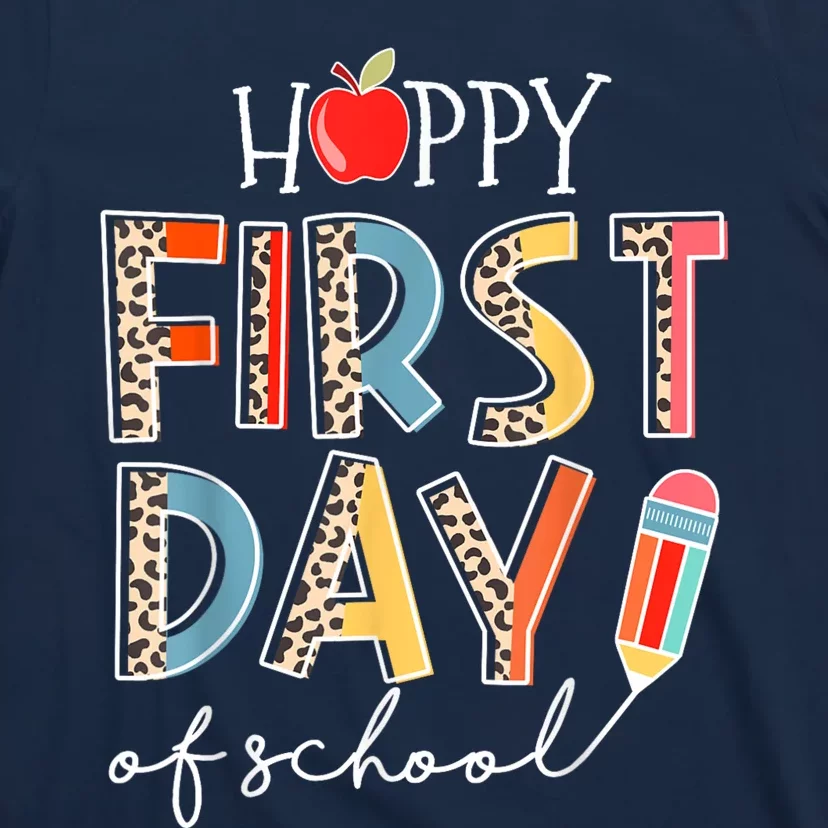 Happy First Day Of School Leopard Back To School Teacher T-Shirt