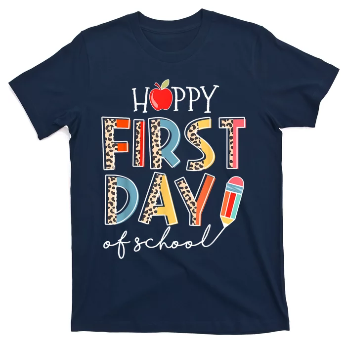 Happy First Day Of School Leopard Back To School Teacher T-Shirt