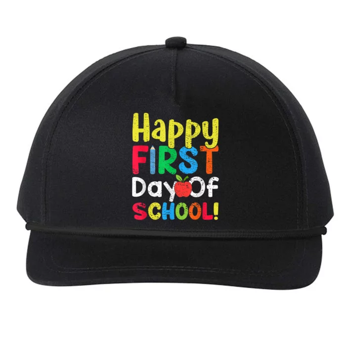 Happy First Day Of School Teachers Students Snapback Five-Panel Rope Hat