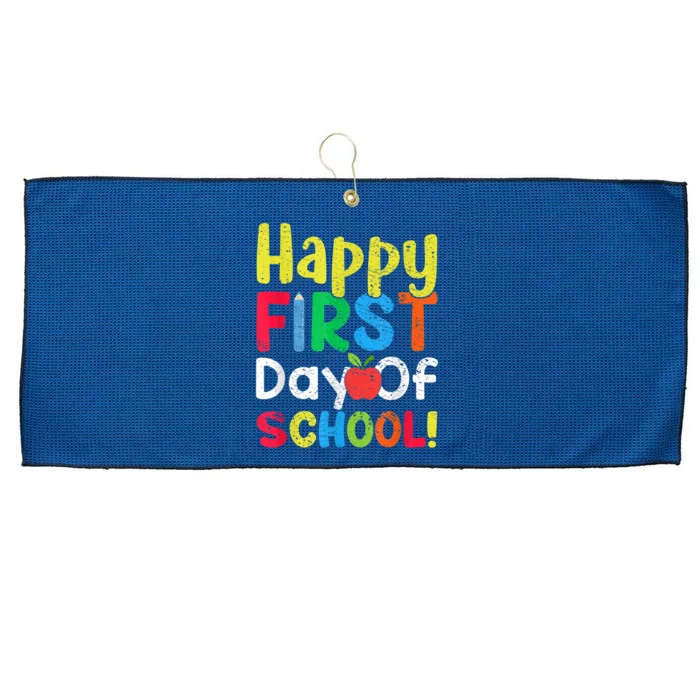 Happy First Day Of School Teachers Students Large Microfiber Waffle Golf Towel