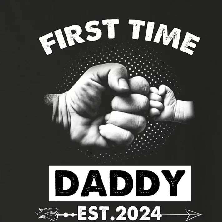 Happy Fathers Day First Time Daddy New Dad Est 2024 Toddler Long Sleeve Shirt