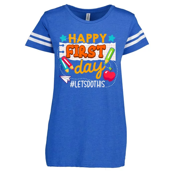 Happy First Day Lets Do This Welcome Back To School Teacher Enza Ladies Jersey Football T-Shirt