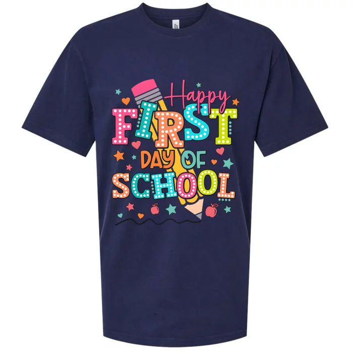 Happy First Day Of School Back To School Sueded Cloud Jersey T-Shirt