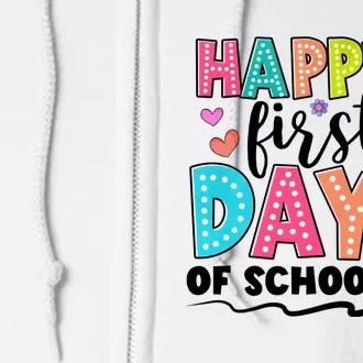 Happy First Day Of School Teacher Pencil Full Zip Hoodie