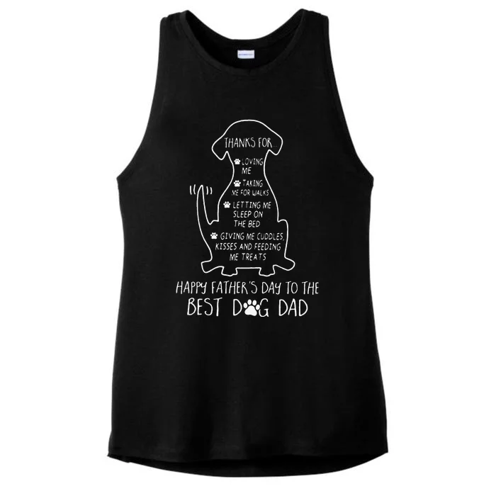 Happy Father Day Best Dog Dad Ladies Tri-Blend Wicking Tank