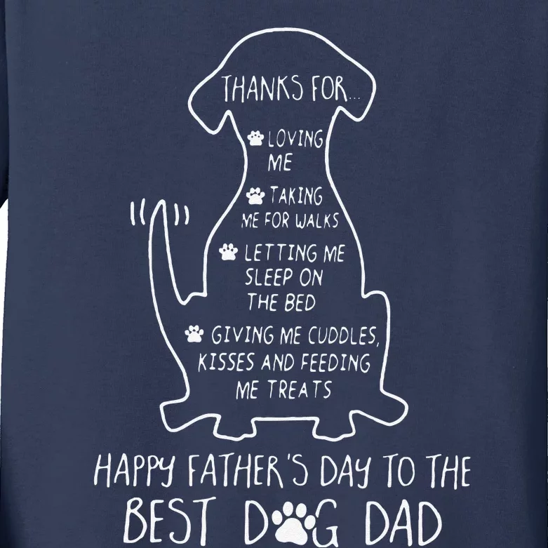 Happy Father Day Best Dog Dad Kids Long Sleeve Shirt