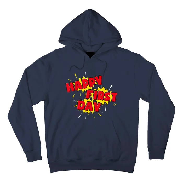 Happy First Day Of School Superhero Comic Book Style Hoodie