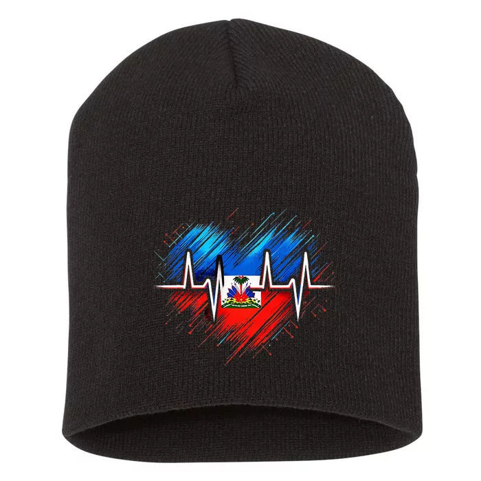 Haitian Flag Day Love Haiti Haitian Haitian Roots Haiti Flag Short Acrylic Beanie