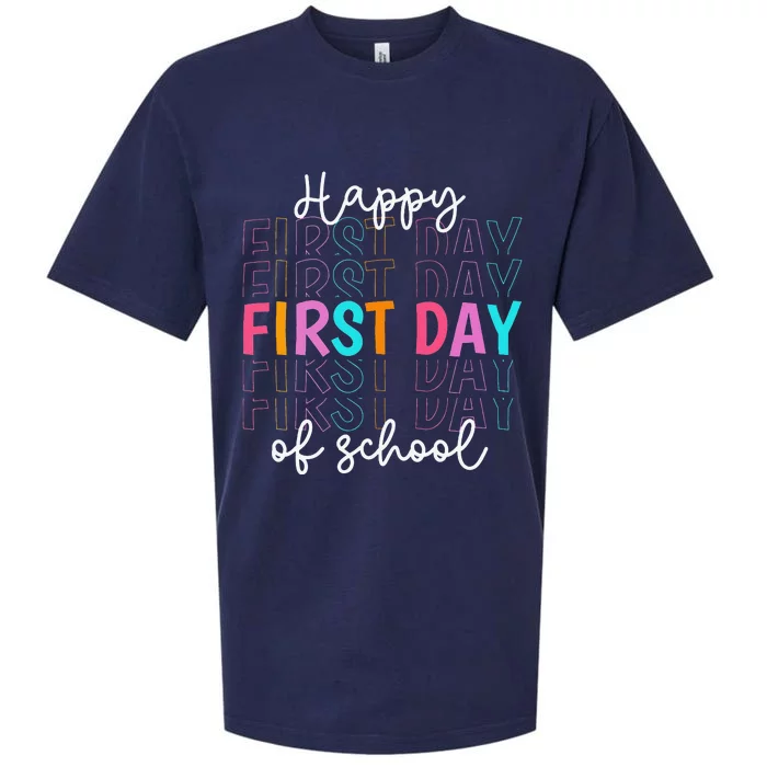 Happy First Day Of School Teachers  Student Sueded Cloud Jersey T-Shirt