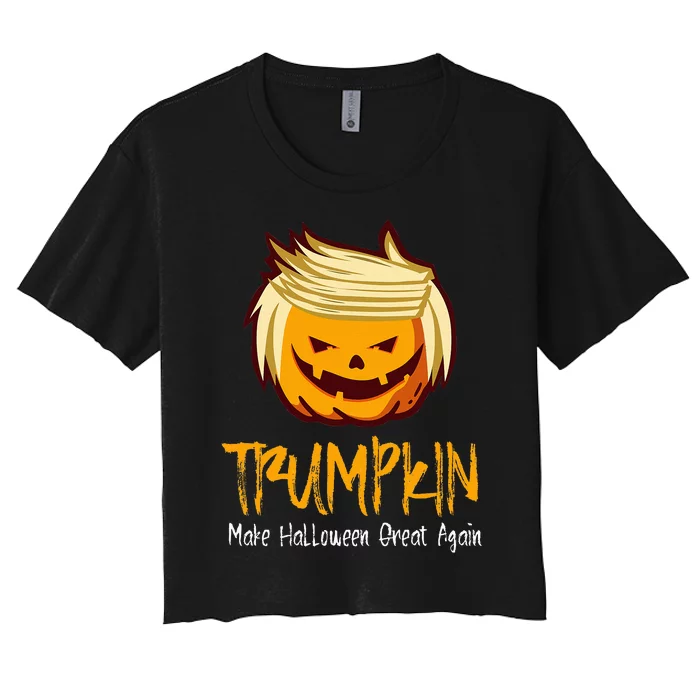 Halloween Funny Donald Trump Costume Idea Women's Crop Top Tee