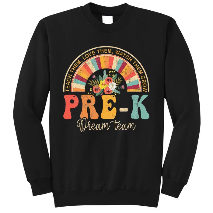 Happy First Day PreK Team Teacher 60s 70s Hippie Retro Tall Sweatshirt