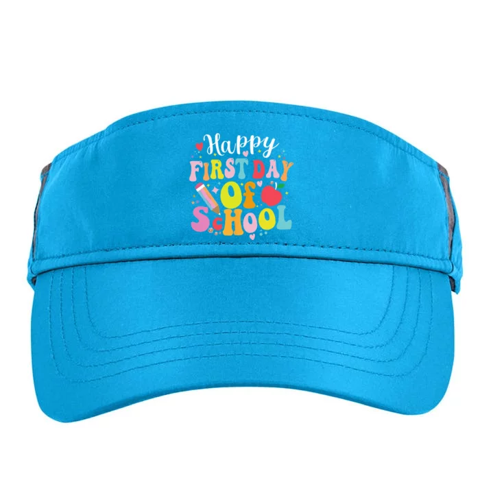 Happy First Day Of School Teachers Back To School Adult Drive Performance Visor