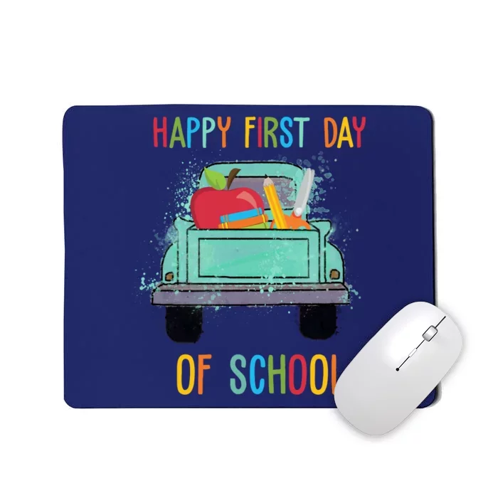 Happy First Day Of School Learning Truck Mousepad