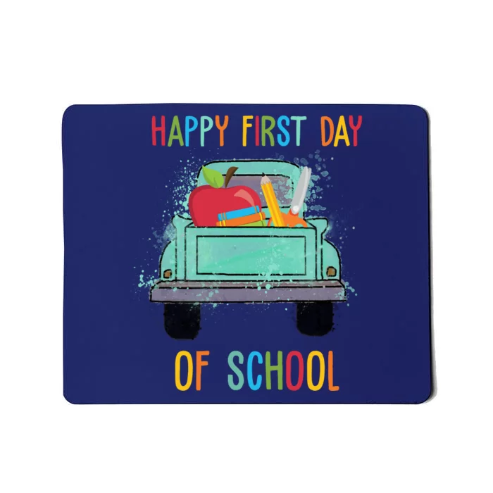 Happy First Day Of School Learning Truck Mousepad