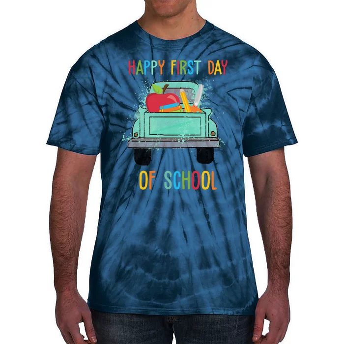 Happy First Day Of School Learning Truck Tie-Dye T-Shirt