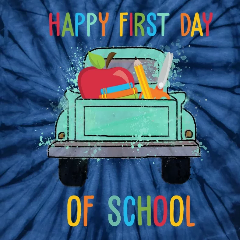 Happy First Day Of School Learning Truck Tie-Dye T-Shirt