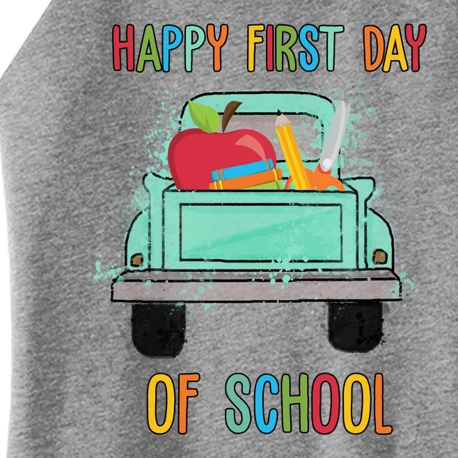 Happy First Day Of School Learning Truck Women’s Perfect Tri Rocker Tank