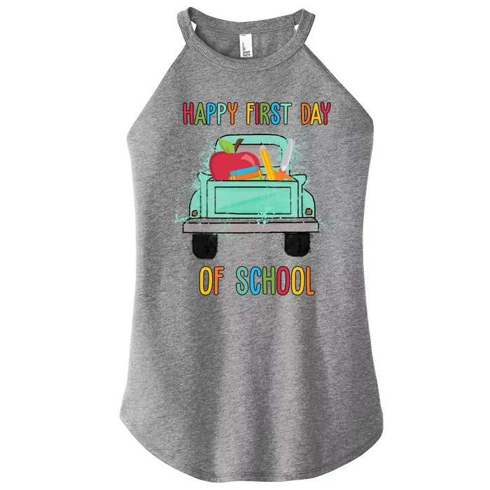 Happy First Day Of School Learning Truck Women’s Perfect Tri Rocker Tank