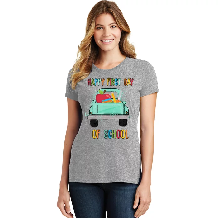 Happy First Day Of School Learning Truck Women's T-Shirt