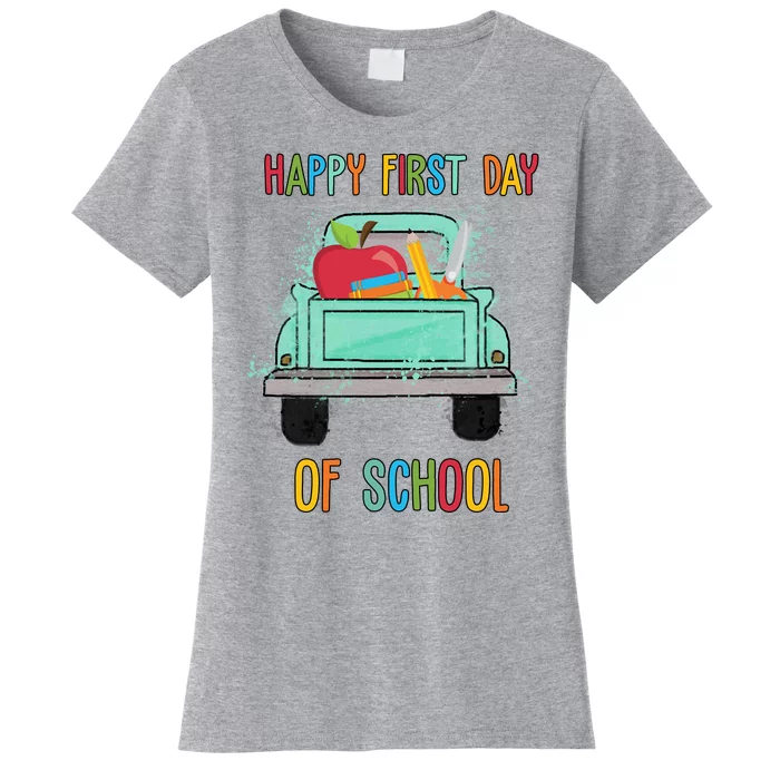 Happy First Day Of School Learning Truck Women's T-Shirt