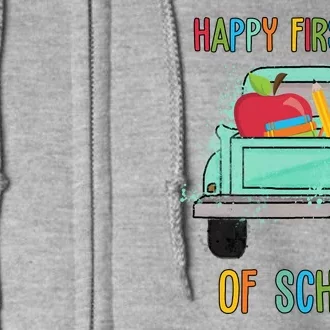 Happy First Day Of School Learning Truck Full Zip Hoodie