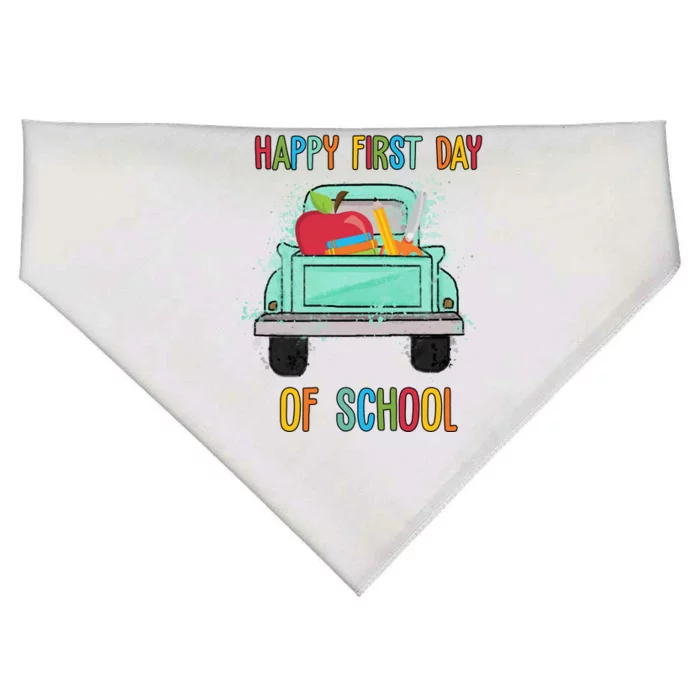 Happy First Day Of School Learning Truck USA-Made Doggie Bandana