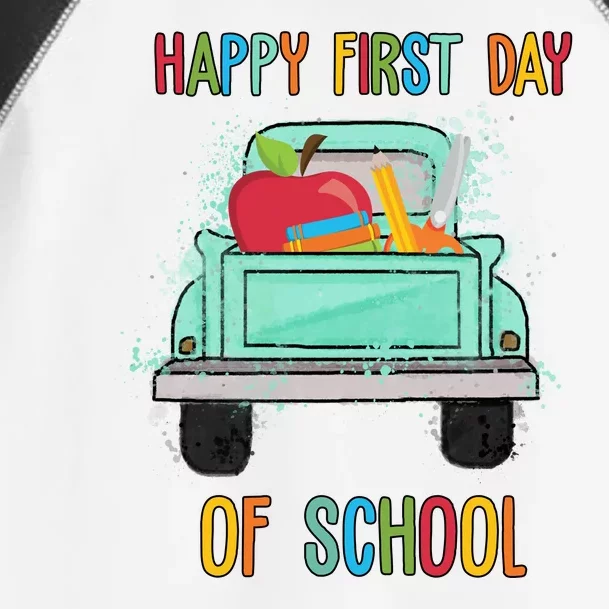 Happy First Day Of School Learning Truck Toddler Fine Jersey T-Shirt