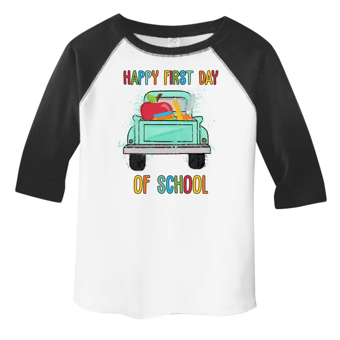 Happy First Day Of School Learning Truck Toddler Fine Jersey T-Shirt